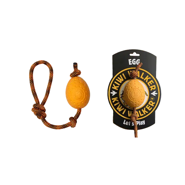 TPR-237 Igračka za pse Kiwi guma jaje/uže 30cm narančasto