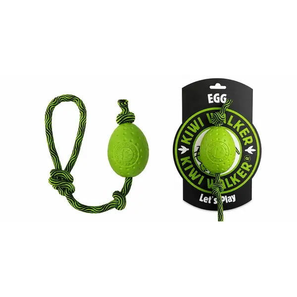 TPR-238 Igračka za pse Kiwi guma jaje/uže 30cm zeleno