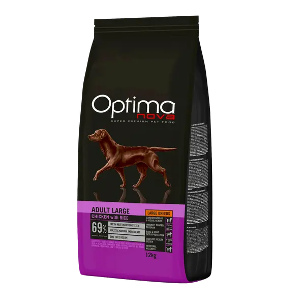 ONO22AL12 Optimanova dog adult large pile/riža 12kg LG NOVO