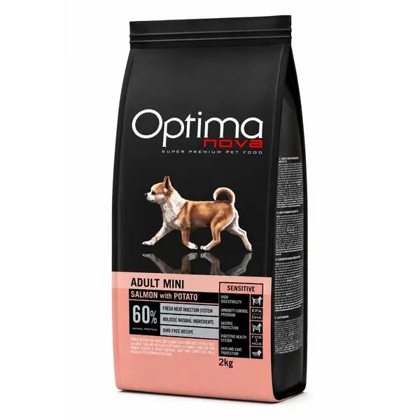 ONO19NS02 Optimanova dog adult mini Losos/krumpir 2kg GF NOVO