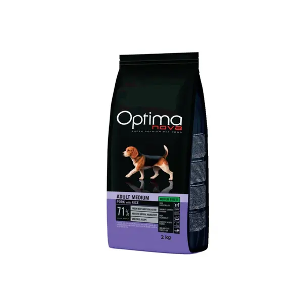 ONO40AM02 Optimanova dog adult medium svinjetina 2kg LG
