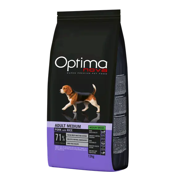 ONO40AM12 Optimanova dog adult medium svinjetina 12kg LG
