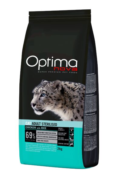 ONC15ST02 Optimanova cat adult Sterilised Pile/riža 2kg LG NOVO