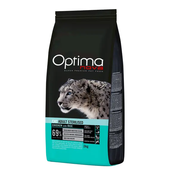 ONC15ST02 Optimanova cat adult Sterilised Pile/riža 2kg LG NOVO
