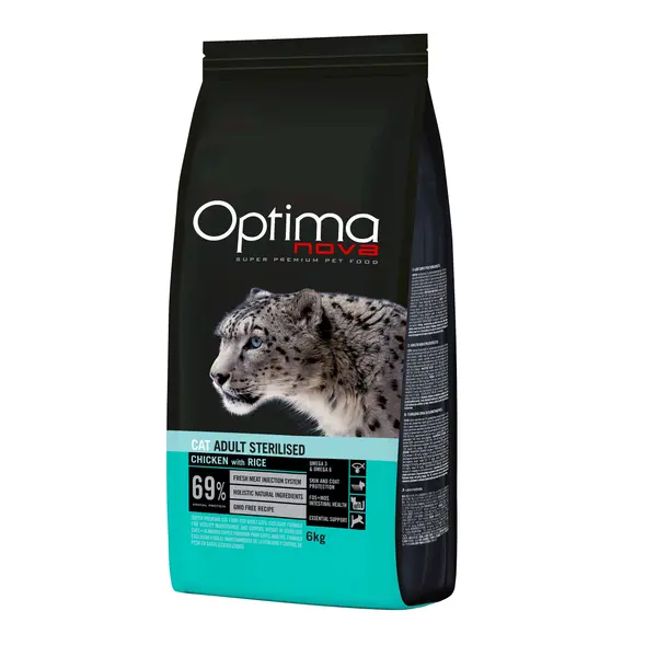 ONC15ST06 Optimanova cat adult Sterilised Pile/riža 6kg LG NOVO