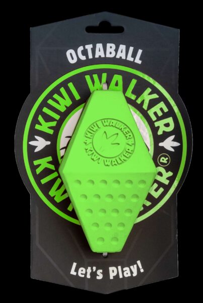 RUB-242 Igračka za pse Kiwi guma lopta za poslastice 14,5cm zelena